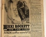 Vintage Ricki Rockett Magazine Interview Clipping Pinup On The Line Poison - £8.56 GBP