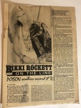 Vintage Ricki Rockett Magazine Interview Clipping Pinup On The Line Poison - £8.50 GBP