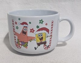 Spongebob Squarepants &amp; Patrick Candy Cane Ceramic Christmas Coffee Mug Cup - £18.44 GBP
