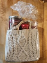 Yankee Candle Sparkling Cinnamon  Cabled Tote Bag 5pc. Gift Set - £26.59 GBP