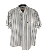 Mossimo Men&#39;s Short-Sleeve Striped Button-Down Shirt Sz. L - $278.12 MXN