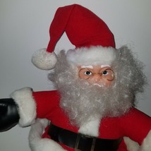 VTG Santa Claus Plush Rennoc Santa&#39;s Best Christmas Decor Rubber Face 13&quot;sitting - £27.02 GBP