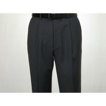 Men's MANTONI Pleated Pants 100% Wool Super 140's Classic Fit  46306-3 Charcoal image 8