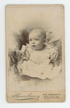 Antique CDV Circa 1870s Adorable Baby Sitting on Fur Bravery Cardiff England, UK - £7.21 GBP