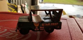 Vintage Tin Lithographed 1950&#39;s King Military Star Jeep - £20.66 GBP