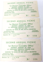 St. Ferdinand Township Farmer&#39;s Club 1959 Annual Picnic Tickets Missouri - $18.95