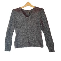 Banana Republic Mens Sz L Sweater Wool Silk Blend V Neck Pullover Classic Gray - £17.40 GBP