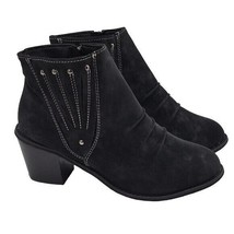 Women&#39;s Black Ruched Ankle Boot - £33.24 GBP