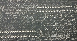 Lacefield Designs Chalkboard Slate Gray Script Cotton Duck Fabric By Yard 55&quot;W - £8.54 GBP