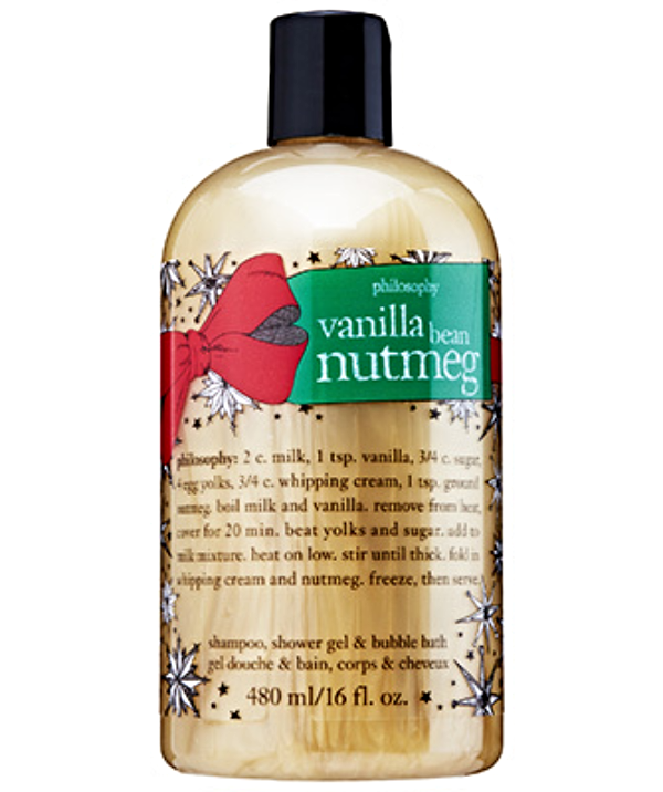 Philosophy Vanilla Bean Nutmeg 3 in 1 Shampoo Shower Gel Bubble Bath 16 Oz New - $20.00