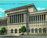 Milwaukee Contea Palazzo Della Wisconsin Wi Unp Lino Cartolina I1 - $4.05