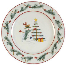 Farberware Holiday Snowman Christmas Collectible Paraglazed Salad Plate 7 1/2&#39;&#39; - £10.19 GBP