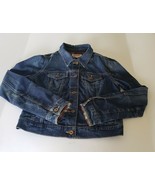 Arizona Jean Co Denim Jacket Women Size Sm Dark Wash Cropped w Pockets - £19.65 GBP