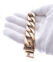 17mm Miami Cuban Link Bracelet 9&quot; Rose Gold tone Stainless Steel b21 - £17.46 GBP