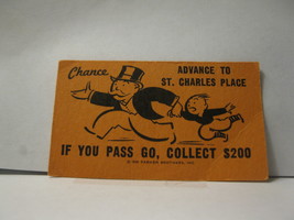 1985 Monopoly Board Game Piece: Advance to St. Charles Place Chance Card - £0.58 GBP