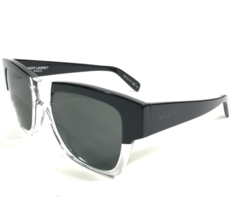 Saint Laurent Sunglasses SL 142 003 Black Clear Thick Frames with Gray Lenses - £124.56 GBP