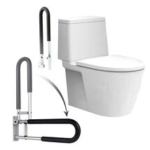 Foldable Flip-Up Toilet Grab Bar 265 Lbs Non-Slip Handicap Grab Bars Saf... - $28.49