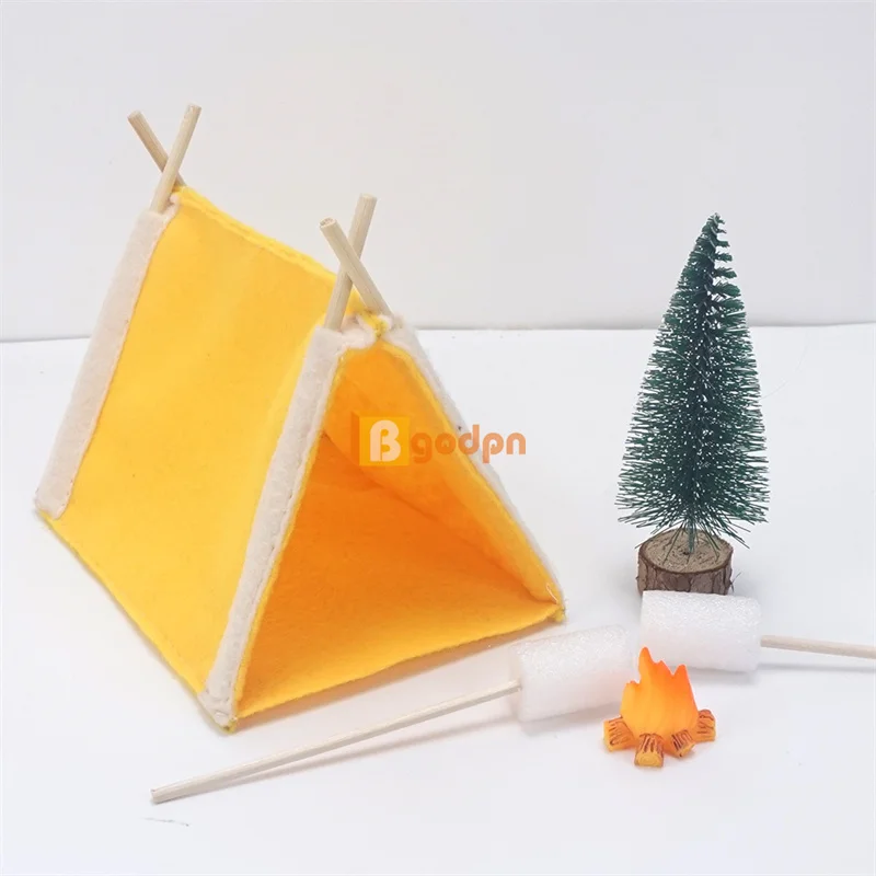 Mini Tent for Elf Baby Camping Prop Camping Scene for Dolls Dollhouse DIY Crafts - £10.69 GBP+