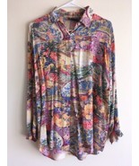 Boho Women&#39;s Vintage Colorful Wearable Art Peasant Blouse Top S-M - £28.32 GBP