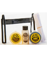 Motorcycle Mini Kit 3pack BLACK Leather dressing &amp; Lotion Shine Cloth PE... - $45.79 CAD