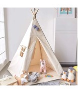 Teepee Tent For Kids Tent Indoor - Natural Cotton Canvas Teepee Tent Kid... - £72.89 GBP