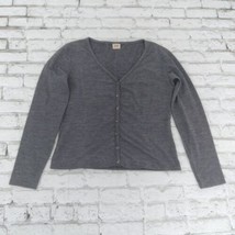 Sisley Cardigan Womens Small Gray Long Sleeve V Neck Wool Blend Button Up - $19.98