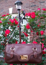 Ralph Lauren Leather Satchel Handbag with Gold Tone Hardware in Great Co... - $40.00