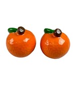 Vintage Ceramic Orange Tangerine Salt and Pepper Shaker Set - $6.79