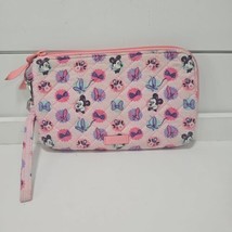 Vera Bradley Mini Mouse Wristlet Wallet Pink With Butterflies Disney - $42.52