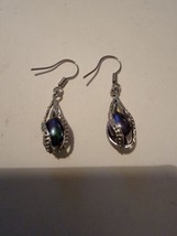 Silver Earrings Peacock Pearl Helix Dangle - £14.76 GBP