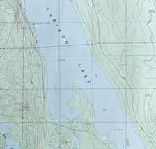 Map Caribou Lake South Maine USGS 1988 Topographic Vtg Geo 1:24000 27x22&quot; TOPO13 - £35.39 GBP