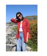 NWT Felicite boyfriend cotton gauze button down shirt in cayenne (red). - $70.13