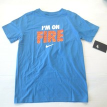 Nike Boys I&#39;m On Fire Top Shirt - CN2367 - Blue 435 - Size M - Nwt - £7.97 GBP