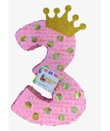 Number Three Pink &amp; Gold Pinata Third Birthday Princess Theme - $55.48 CAD