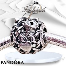 PANDORA 925 Ale True Love Openwork Chain Link Padlock Charm 790071C00 - $32.66