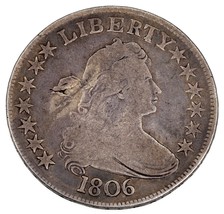 1806 50C Bust Demi Dollar Très Bon VG Couleur Naturelle Et Bords Complets - $7,878.75 MXN