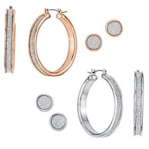 Avon &quot;Pretty As A Diamond 2 Pair Earrings&quot; (Very Rare) Rose Gold Set Only ~ New - £14.48 GBP