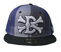 Dissizit Dx11 Bones Gingham Blue &amp; Black New Era 59FIFTY Fitted Baseball Hat NWT - £18.03 GBP
