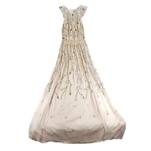 ASOS Floral Vine Fairy Garden Embroidered Sequin Bead Mesh Sheer Maxi Dress Sz 8 - £57.34 GBP
