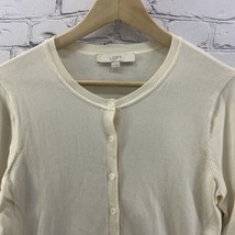 LOFT Cardigan Sweater Womens Sz M Cream Off White Button Down - £13.98 GBP