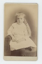 Antique ID&#39;d CDV Circa 1870s Adorable Little Girl With Long Blonde Hair Ward - £7.46 GBP