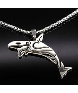 ORCA NECKLACE 23.5&quot; Chain Stainless Steel Pendant Killer Whale NEW Totem... - $12.95