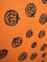 2 Yards 39&quot;x76&quot; Orange Felt Fabric with Black Pumpkin Outlines and Gold Sparkle - £11.46 GBP