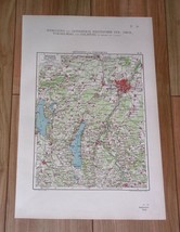 1924 Antique Map Of Munich München And Vicinity Bavaria Bayern / Germany - £24.04 GBP