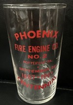 Vintage 1967 Pottsville PA Phoenix Fire Engine Co #2 Centennial Beer Gla... - $9.89