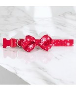 Marry &amp; Bright Holiday Dog Collar Red Snowflake Paw Print Candy Cane Size L - $10.61