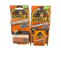 2 Gorilla Packaging Ship Tape With Dispenser Refillable Tough Wide 2.83in x 20yd - £14.16 GBP
