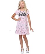 Star Wars Big Girls&#39; Logo Bow Back Dress, Light Pink, XL-16 - $257.52 MXN