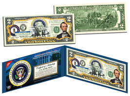 ABRAHAM LINCOLN * 16th U.S. President * Colorized $2 Bill - Genuine Legal Tender - £11.17 GBP