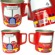 Sanrio Fancy Friends Vtg 2 Tin Cup Bundle Red Bus Chicago 1977 Japan Mad... - £44.47 GBP